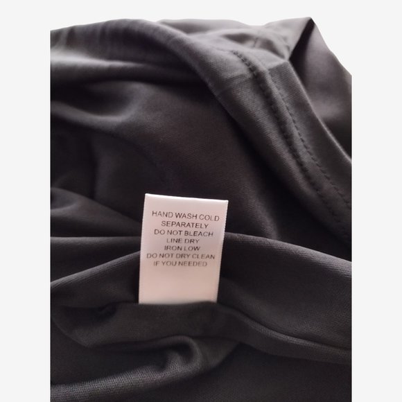 Forever 21 Black Silky Satin Strappy Cowl Neck Mini Sheath Dress Size L - Picture 12 of 12